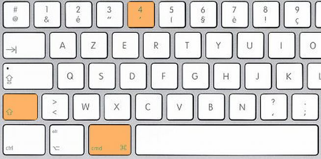 Capture d'cran avec le jeu de touches du clavier Apple MAC - Command+Shift+4 - Capture d'une partie de l'cran