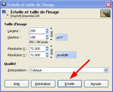 Taille dimension image photo GIMP - webinfotuto.free.fr