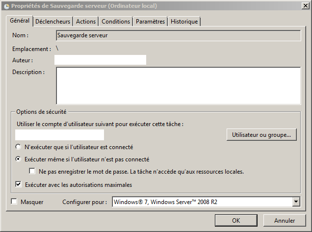 WBADMIN planificateur de tches