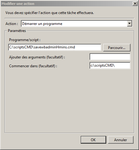 WBADMIN planificateur de tches